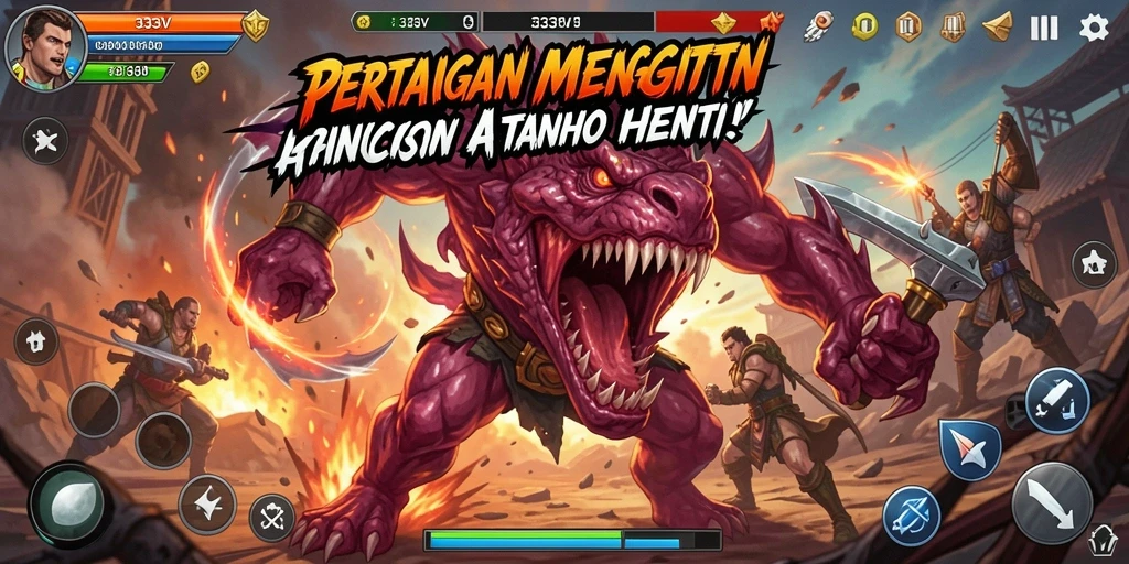 Screenshot gameplay 333V menampilkan pertarungan seru dan karakter yang mendebarkan.