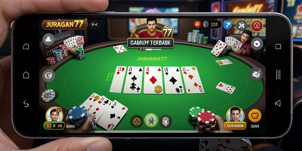 Screenshot gameplay JURAGAN77 yang menunjukkan momen seru dalam permainan Poker.