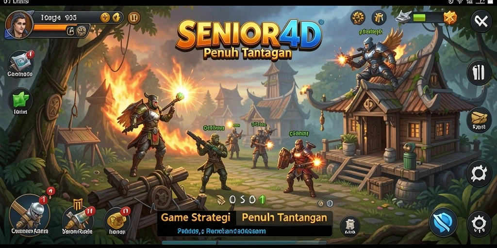 Tampilan utama gameplay SENIOR4D yang menegangkan dan strategis.