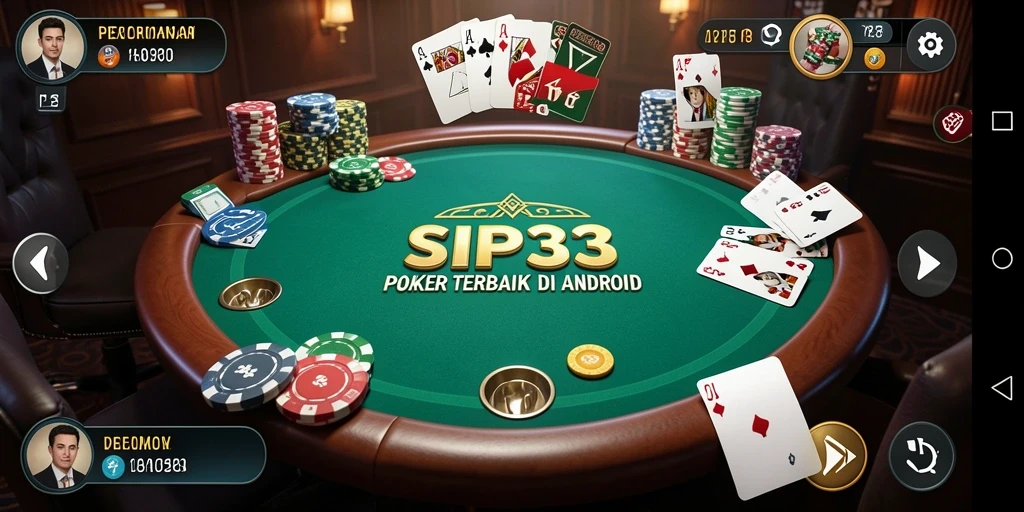 Screenshot gameplay SIP33 menampilkan aksi poker yang seru dan menegangkan.