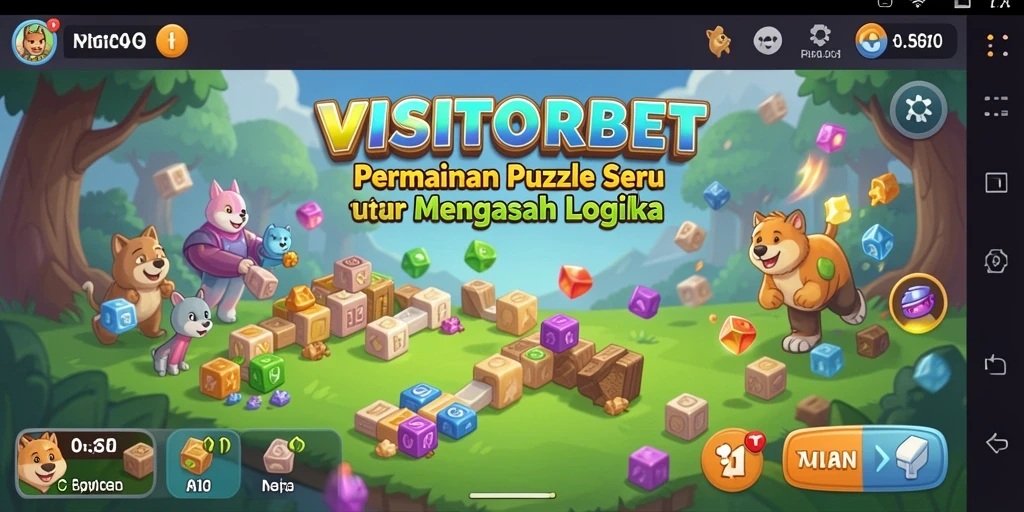 Tangkapan layar <strong>VISITORBET</strong> menunjukkan pemain memecahkan teka-teki dengan antarmuka yang interaktif.