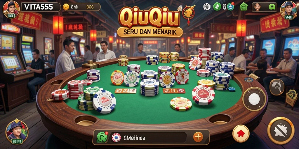Tampilan gameplay VITA555 menunjukkan keseruan bermain QiuQiu.